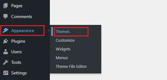 Go to Appearance from the sidebar and click Themes.
