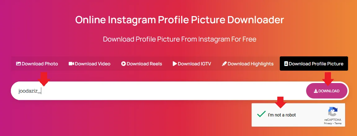 Go to Poko Insta Profile Picture Downloader. Enter the Instagram Username or Profile URL in the Search Text Box. Click the Download