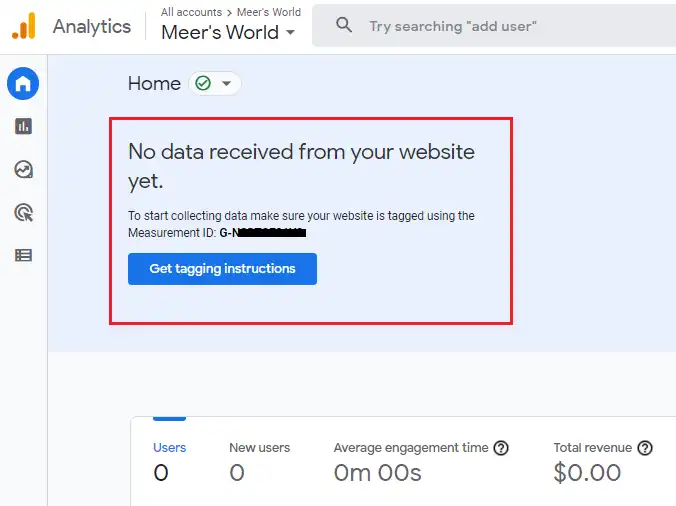 When you link a new blog to Google Analytics 4 account, initially it takes up to 48 hours to collect your blog data.