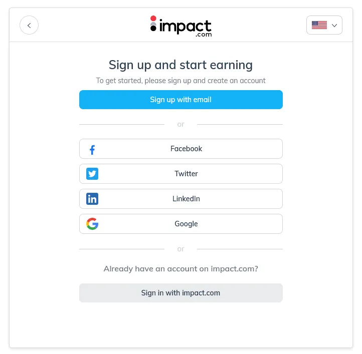 Sign up for Impact Radius