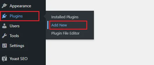 In your WordPress Admin Sidebar go to Plugins and click Add New.