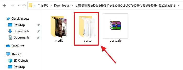 Go to Backup folder and open the sub-folder posts. Go to Backup folder and open the sub-folder posts.