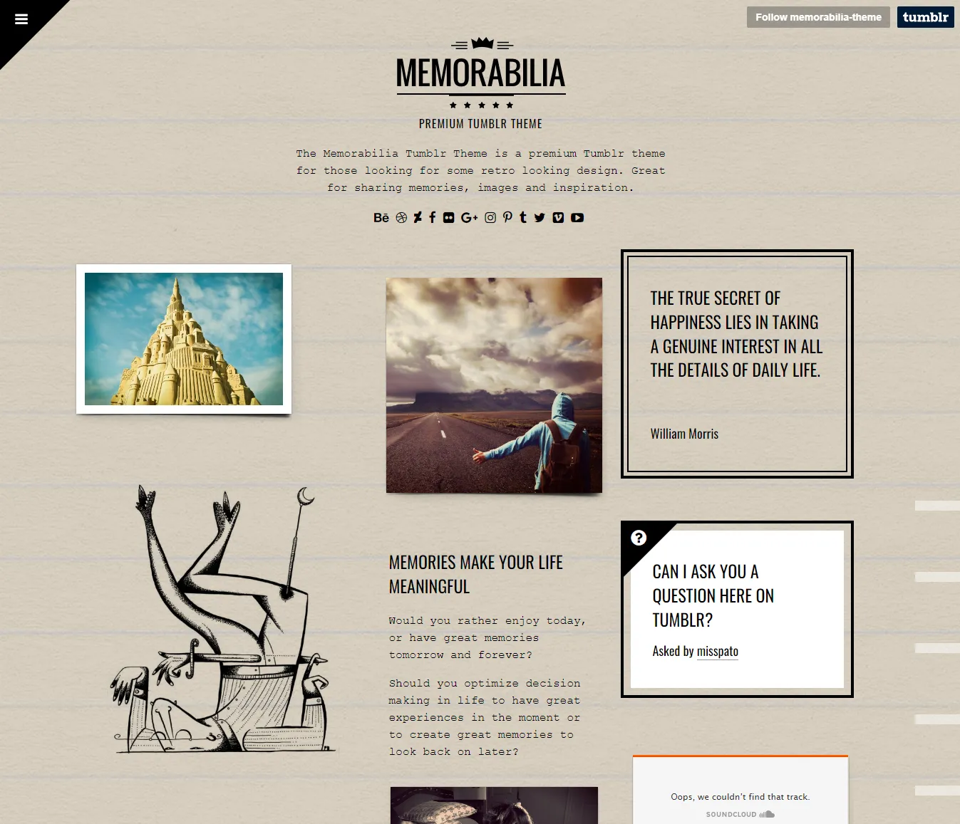 Memorabilia Tumblr Themes on Themeforest