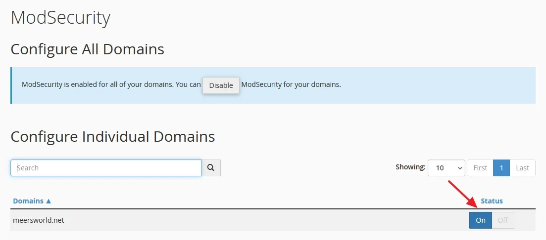 Turn-off the ModSecurity for your domain.