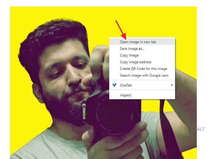 Right-click on any image of your imported post and click the Open image in new tab.