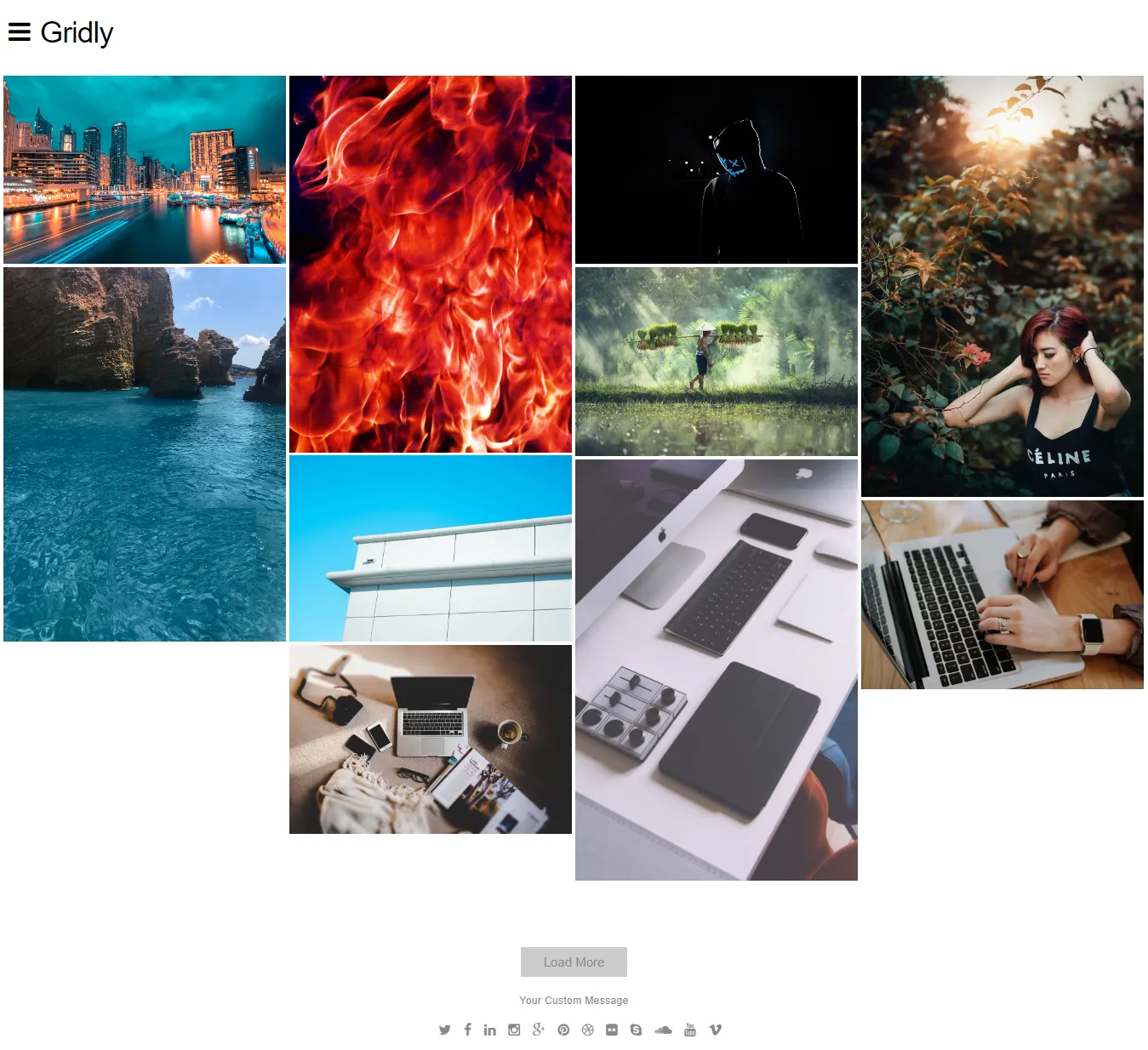 Gridly Touchloft Photography Tumblr theme 