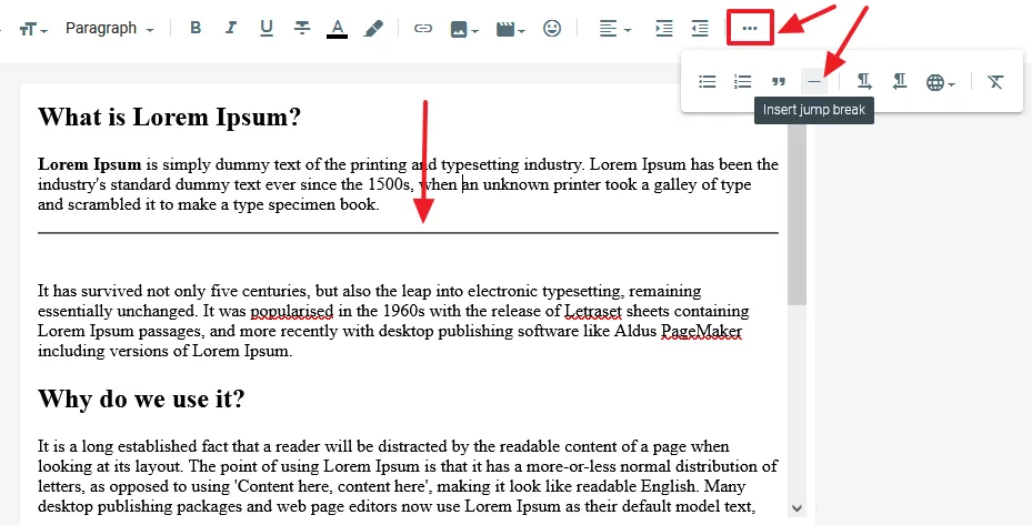 On Blogger Toolbar, click the More Options icon (Three horizontal dots)