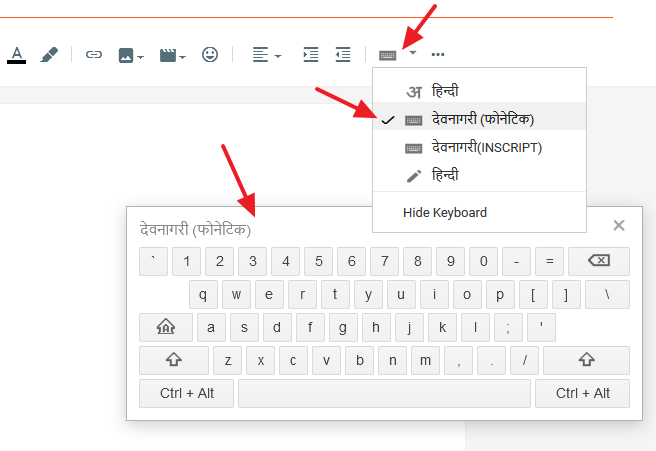 The "Keyboard" option on "Input Tools" allows you to pick the keyboard of your chosen language so that you can type in that language.