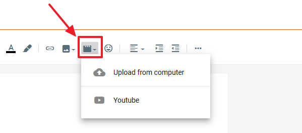 To upload a video from your computer click "Upload from computer".