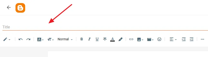Title Bar is a place where you add the title of your post