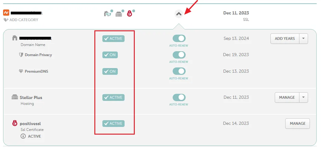 activate the SSL(Positive SSL), and Premium DNS fro your domain