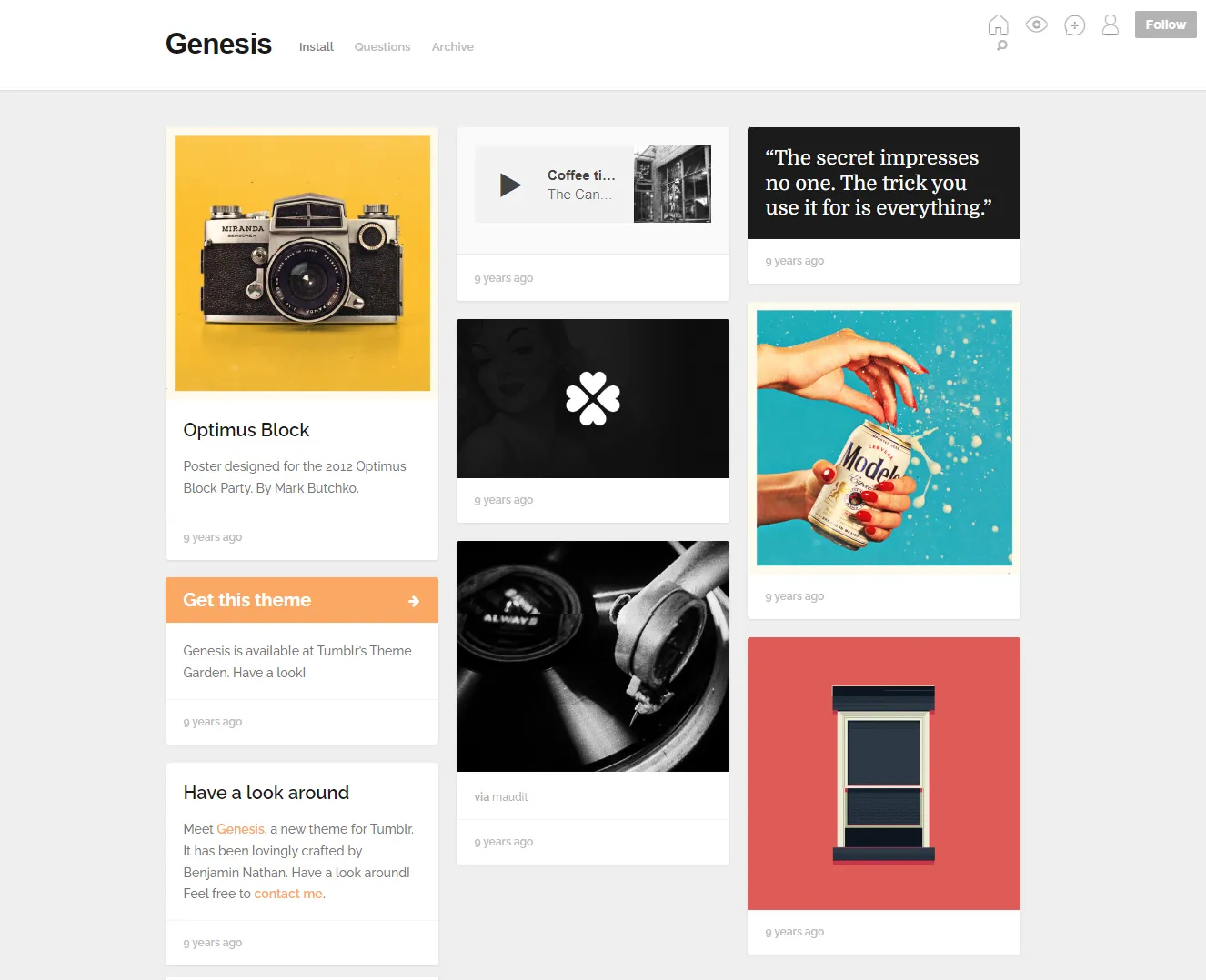Tinker-Themes for content focused Tumblr blogs