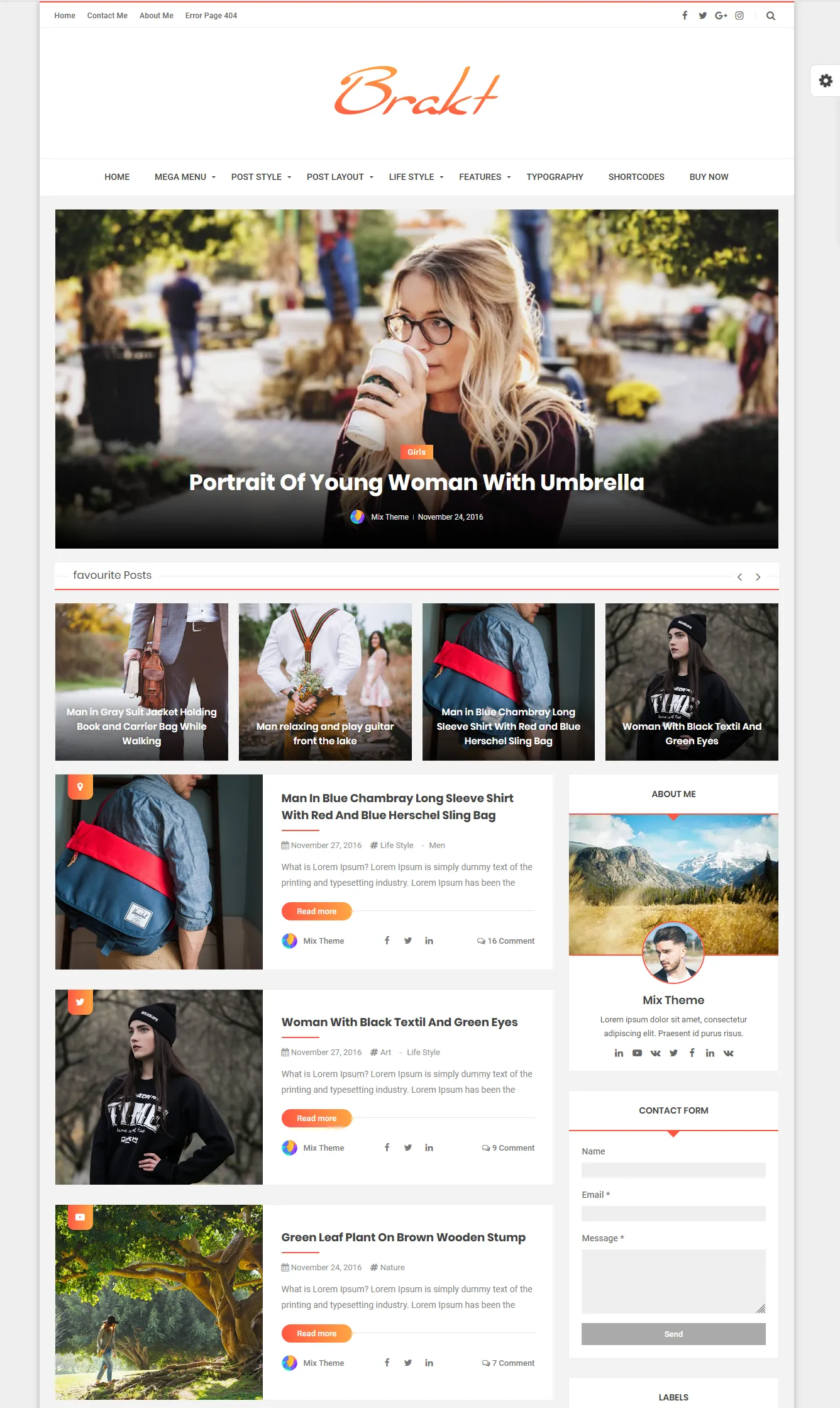 Brakt Blogger Template for personal  and portfolio blogs