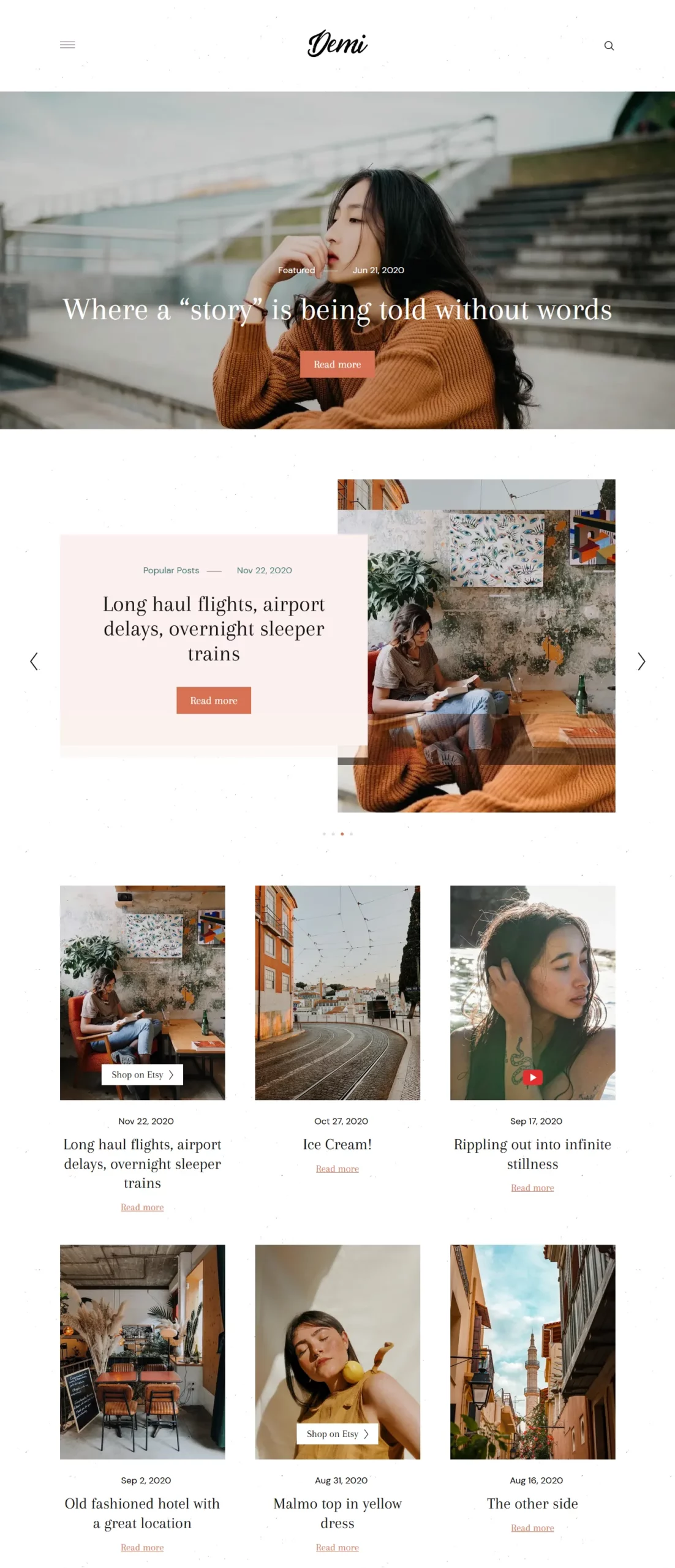 Demi Personal Blogger template