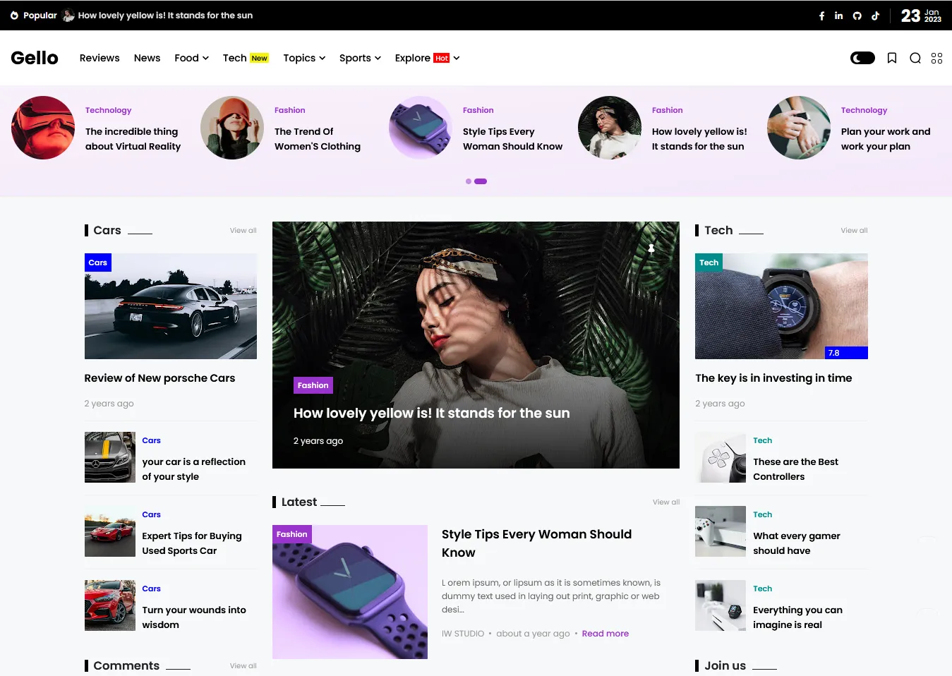 Gello news and magazine Blogger template