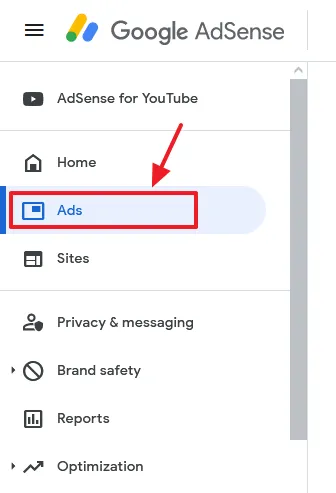 Click the Ads from the sidebar. Click the Edit icon corresponding to your site to open the Auto Ads settings.