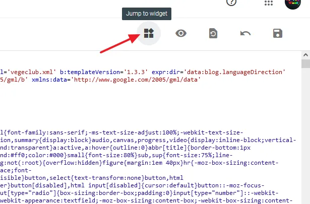 Click the "Jump to widget" icon located at top to directly reach the code of the widget. Click the "Jump to widget" icon located at top to directly reach the code of the widget.