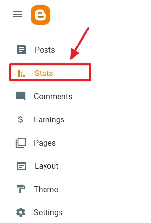 Go to your Blogger Dashboard & click the Stats from the Sidebar.