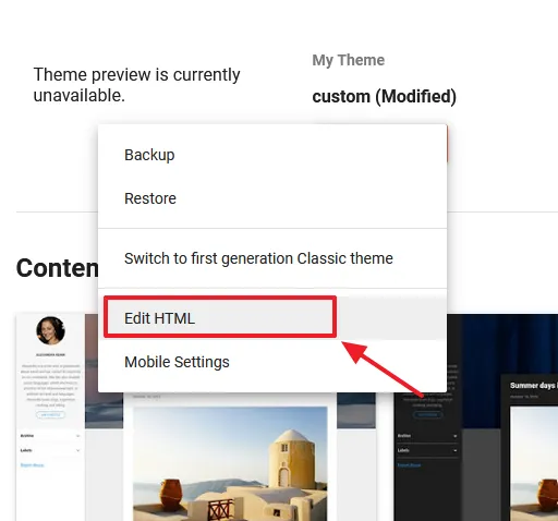 Click "Edit HTML" from the options list.