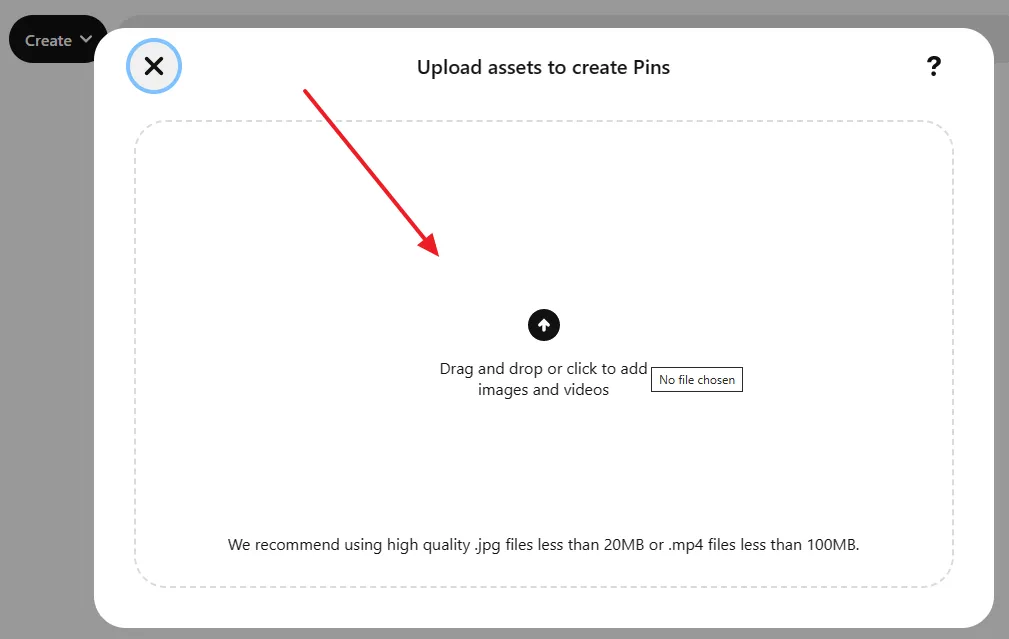 Upload all the content of your Idea Pin that can be images, videos, and GIFs. You can Drag & Drop as well as browse from a location.