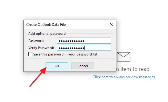On the Add optional password enter a password for your backup file.
