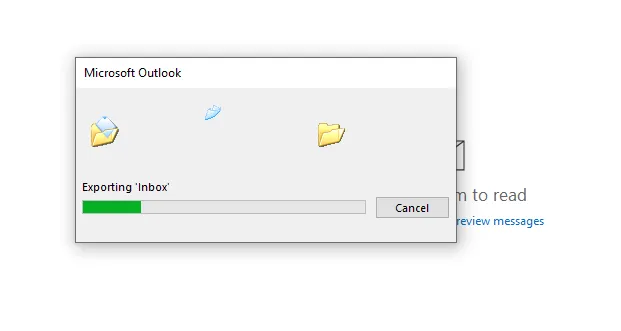 The export process will begin. It will take some time depending on the size of your emails. The export process will begin. It will take some time depending on the size of your emails.