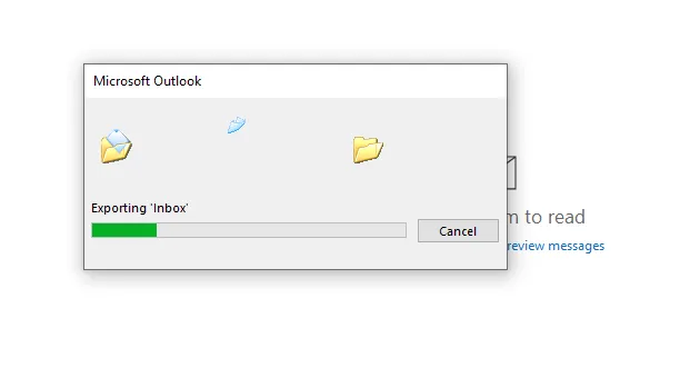 The export process will begin. It will take some time depending on the size of your emails.