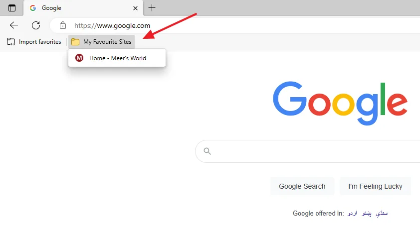 You can see the Bookmark bar (Favorites bar) on Microsoft Edge. All the folders and bookmarks will be visible on it. You can see the Bookmark bar (Favorites bar) on Microsoft Edge. All the folders and bookmarks will be visible on it.