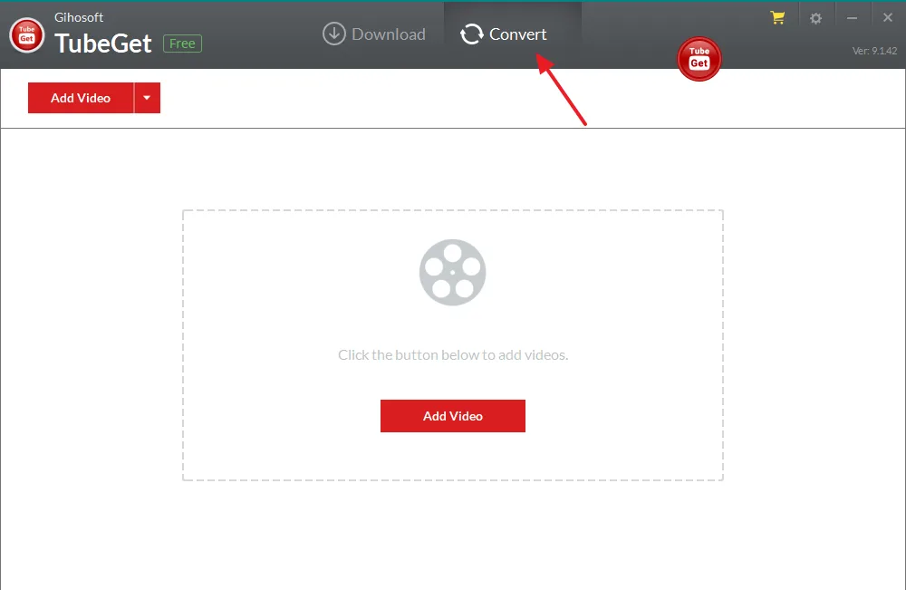 Open the Gihosoft TubeGet on your computer. Click on the Convert tab.