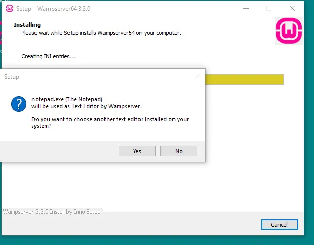 Click Yes, if you want to set the Notepad as default text editor. If you have a web development tool installed on your computer such as Dreamweaver, PHPStorm, Netbeans, Sublime Text, etc, click on the No button