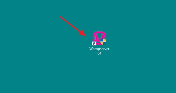 Click on the WampServer icon. You can also open it from Windows Start Menu.