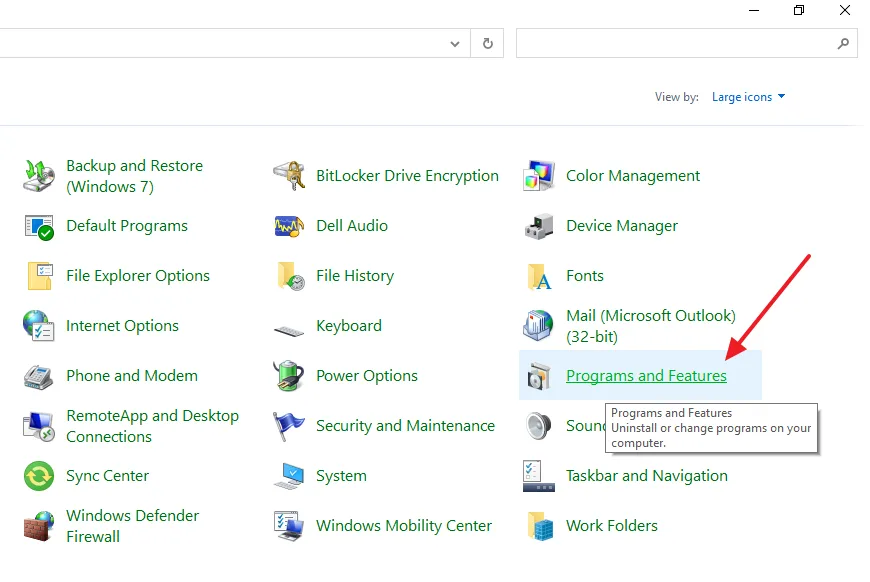Click on the Programs and Features. Click on the Programs and Features.