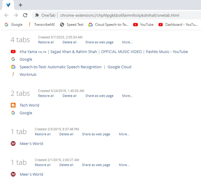You can see that all the 4 tabs have been closed and combines on a one tab. You can see that all the 4 tabs have been closed and combines on a one tab.