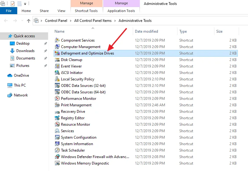 Click on the Defragment and Optimize Drives. Click on the Defragment and Optimize Drives.