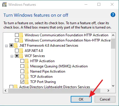 To install a feature Select its checkbox. To turn-off or uninstall a feature, Untick (Clear) the checkbox. To install a feature Select its checkbox. To turn-off or uninstall a feature, Untick (Clear) the checkbox.