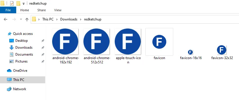 You can see the favicon in different sizes for different devices and browsers i.e. 192 x 192, 512 x 512, 180 x 180, 64 x 64, 16 x 16, and 32 x 32.   