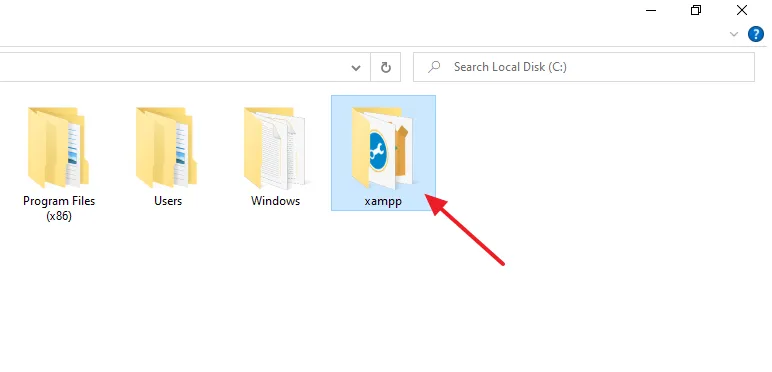 Now go ahead and open the XAMPP folder. 