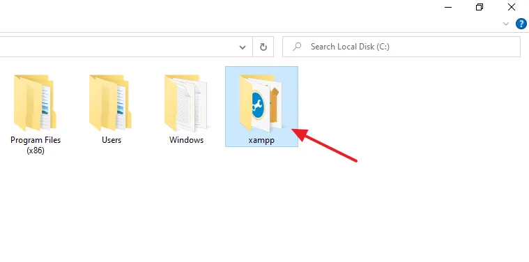 Now go ahead and open the XAMPP folder.