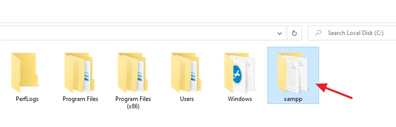 Open the XAMPP folder