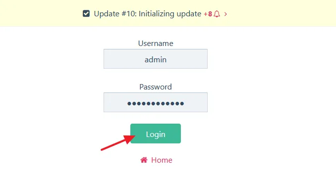 Enter your Username and Password to Login.