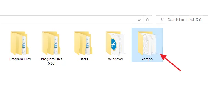 Open the xampp folder.