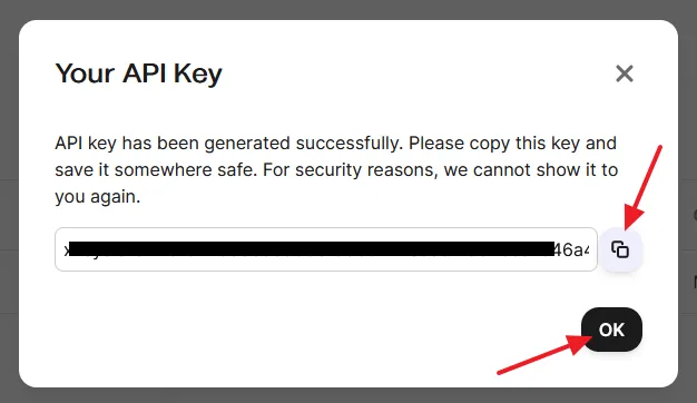 Copy your API Key and go back to Configure Mailer Setting page.