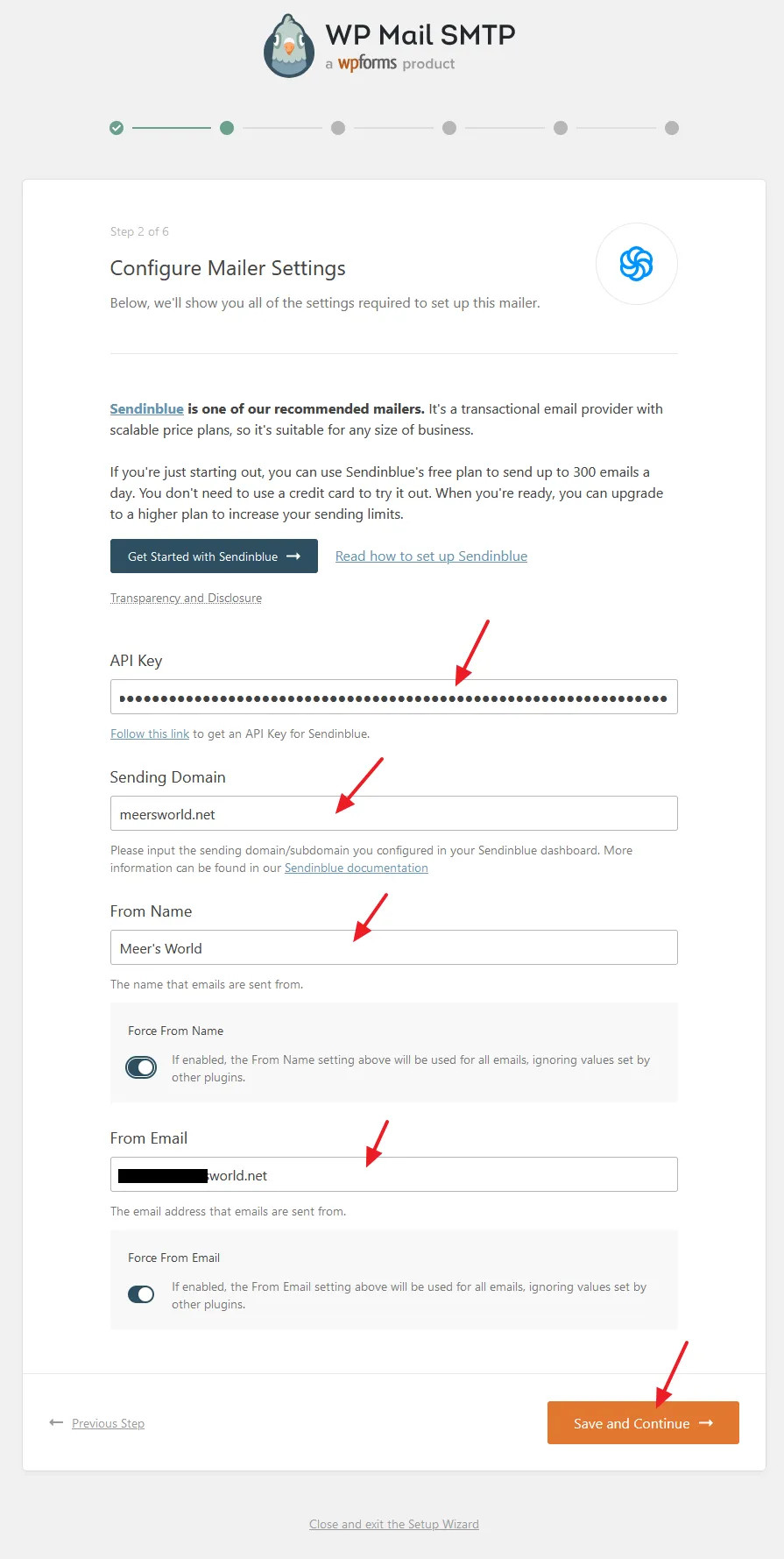 Paste the copied API Key in the API Key field and configure AP Mailer Settings.