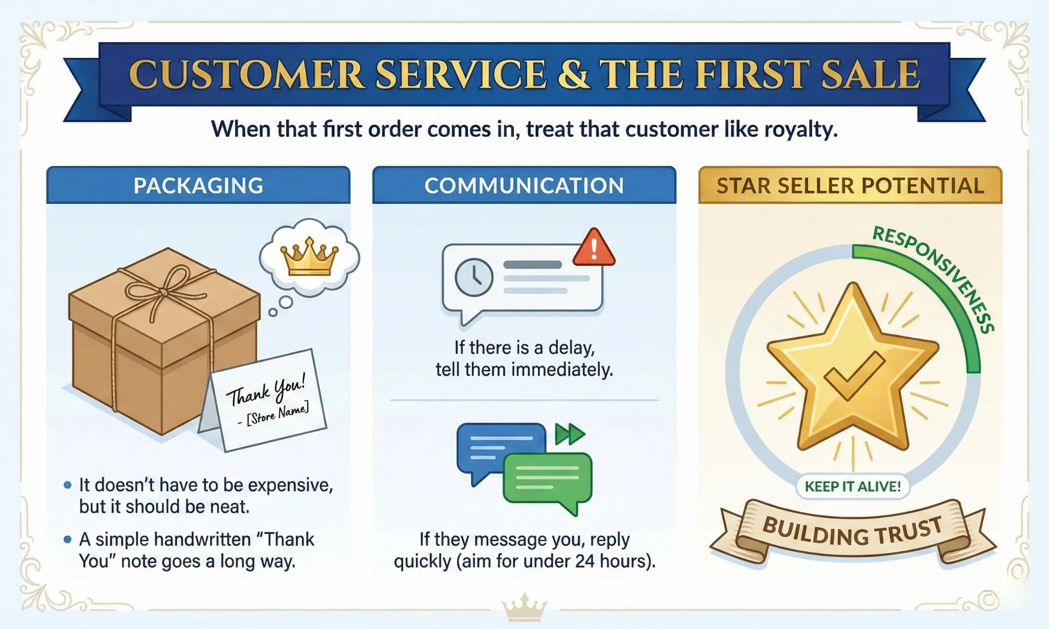 Customer Service & The First Sale - ETSY SALE
