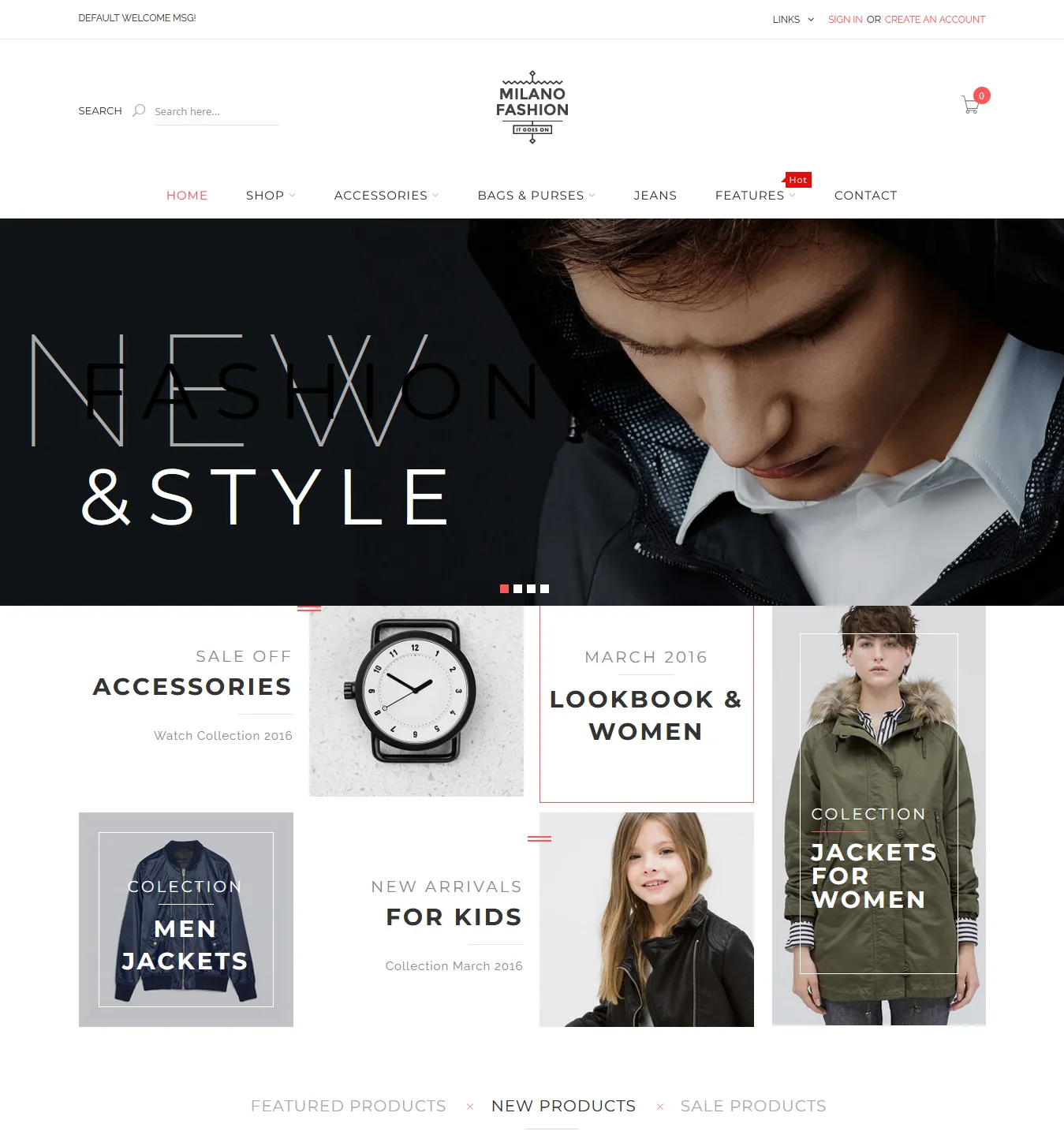 Milano Fashion Magento theme 