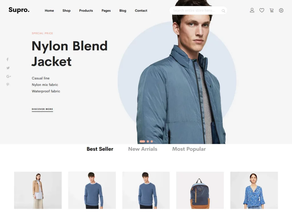 Supro Fashion Magento Theme with minimal AJAX and UI/UX design