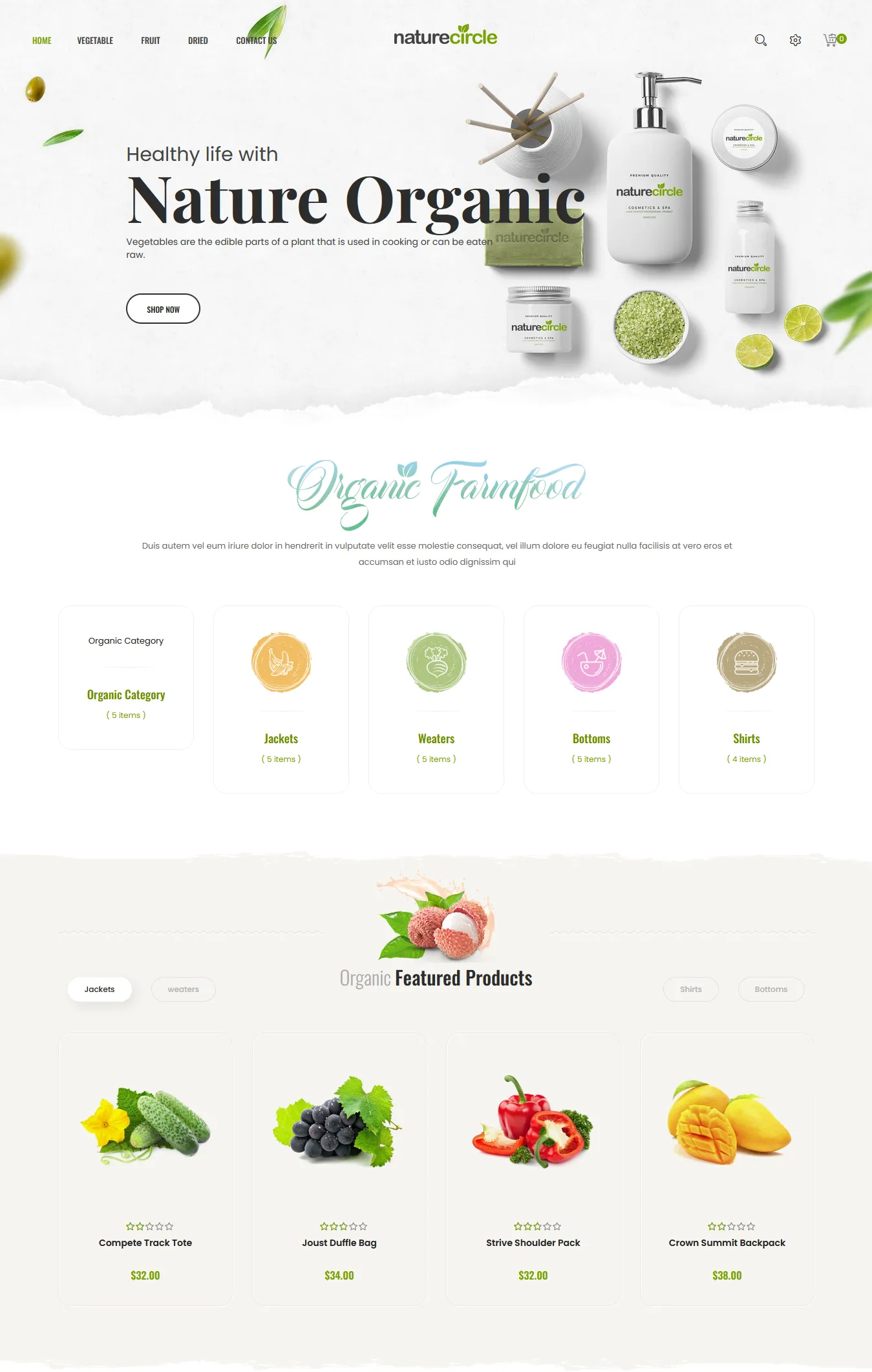 NatureCircle Magento Theme for Health & Beauty Store