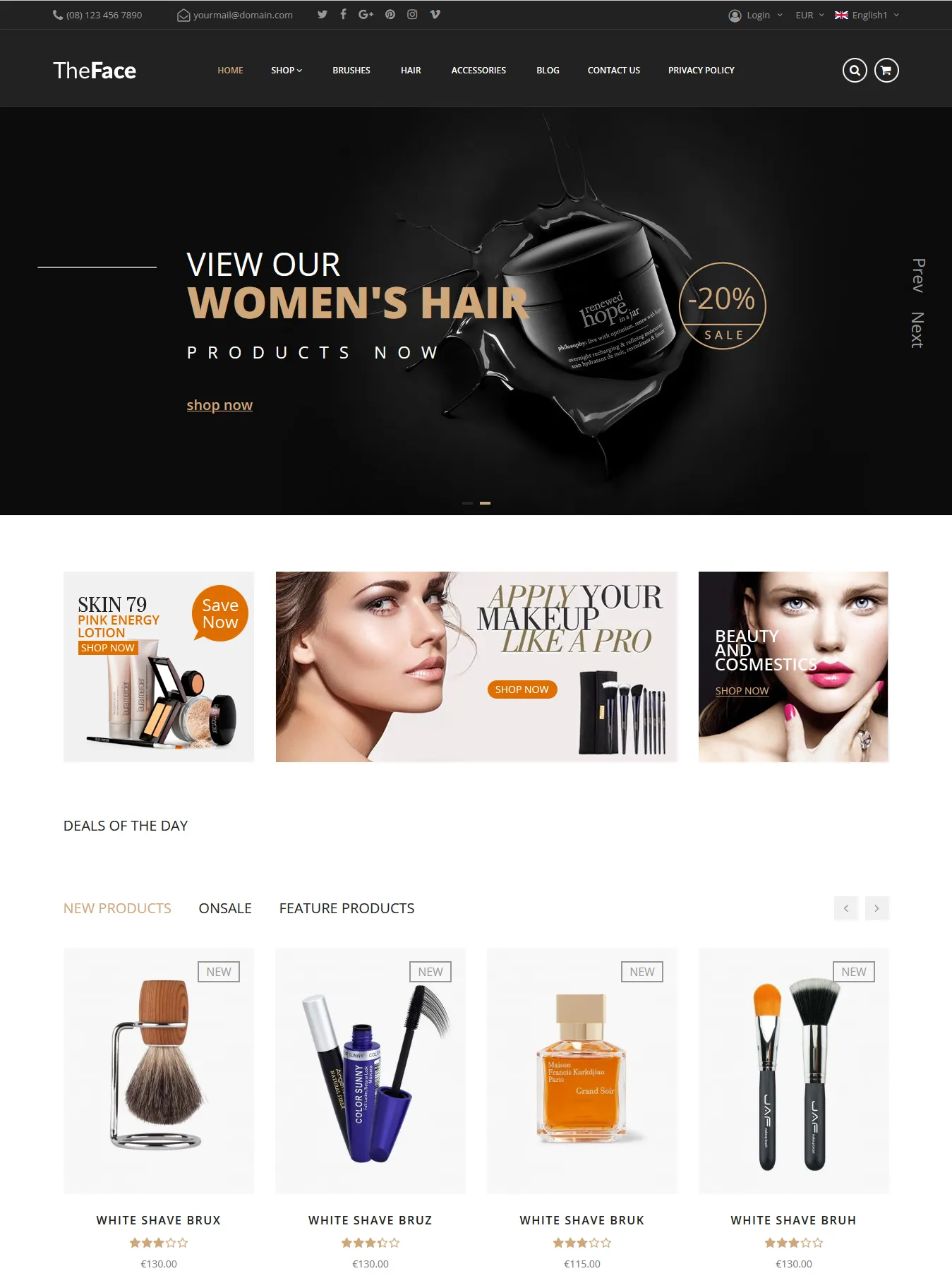 TheFace is a multi-purpose, simple and elegant responsive Magento theme for hair saloon, fashion & cosmetics online stores. 