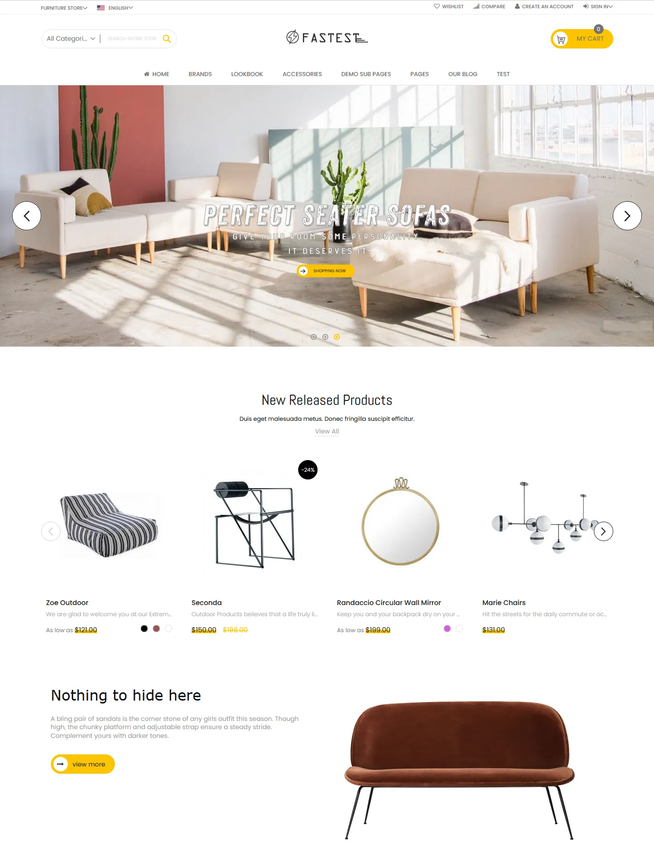 Fastest is the multipurpose, high-performance and beautiful responsive Magento theme for furniture online stores with 20+ unique designs 