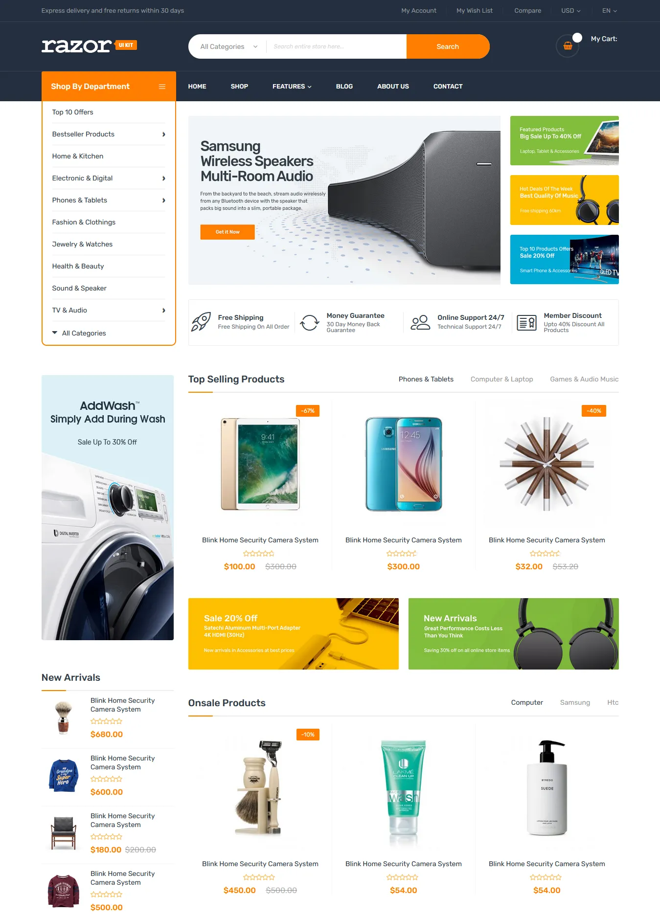 Razor is a multipurpose, elegant, clean, and high-performance Magento theme with beautifully designed 7 homepage layouts. 
